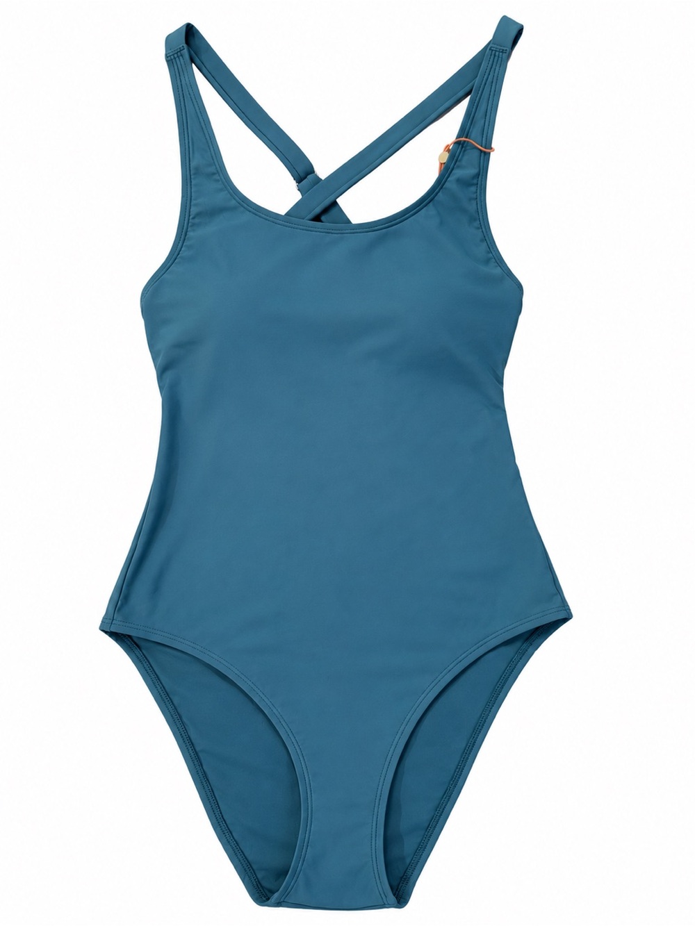 Quince Cross Back One Piece Swimsuit Lagoon Teal Blue Medium NWT